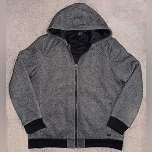 Armani Exchange Gray Heathered Bomber Hoodie Jacket - XXL